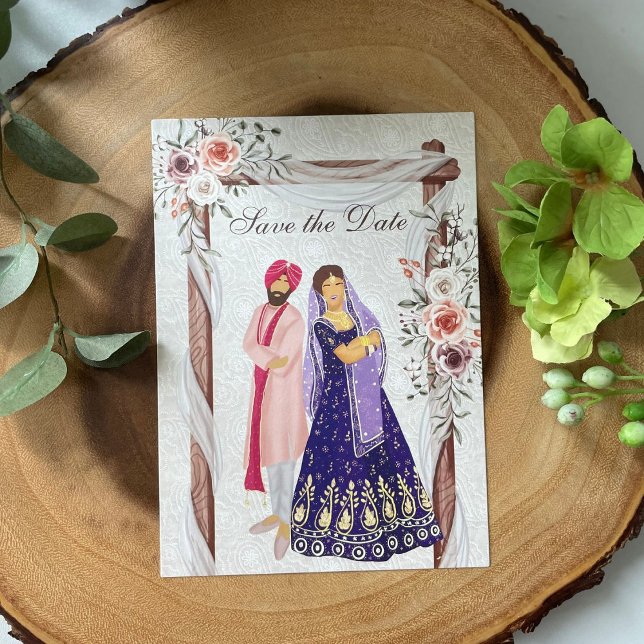 Sikh Hochzeitstore Flat Save the Date Card (Von Creator hochgeladen)