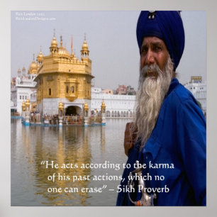 Sikh Karma/Handlungen Spruchposter Poster