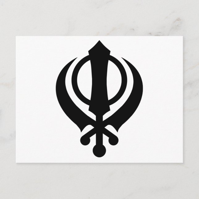 Sikh Khanda Black Postkarte (Vorderseite)