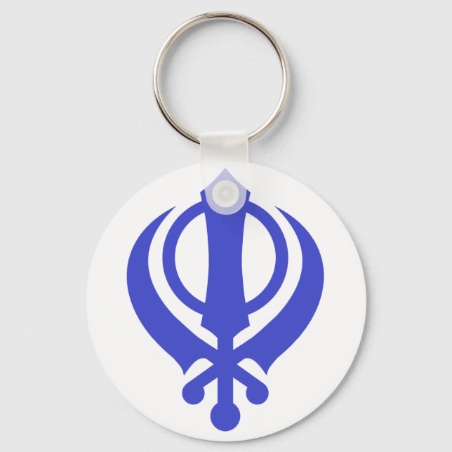 Sikh Khanda Blue Schlüsselanhänger (Vorderseite)