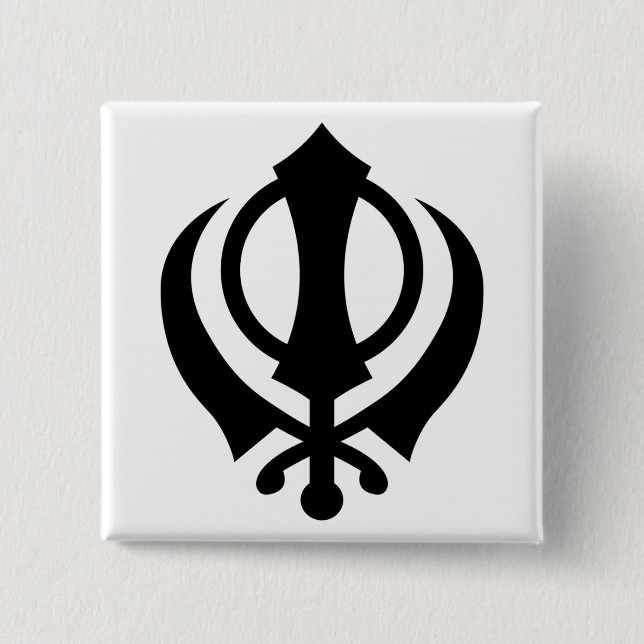 Sikh Khanda Button (Vorderseite)