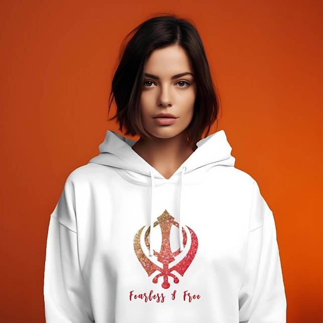 Sikh Khanda "Fearless & Free" Hoodie (Von Creator hochgeladen)