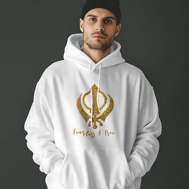 Sikh Khanda "Fearless & Free" Hoodie (Von Creator hochgeladen)