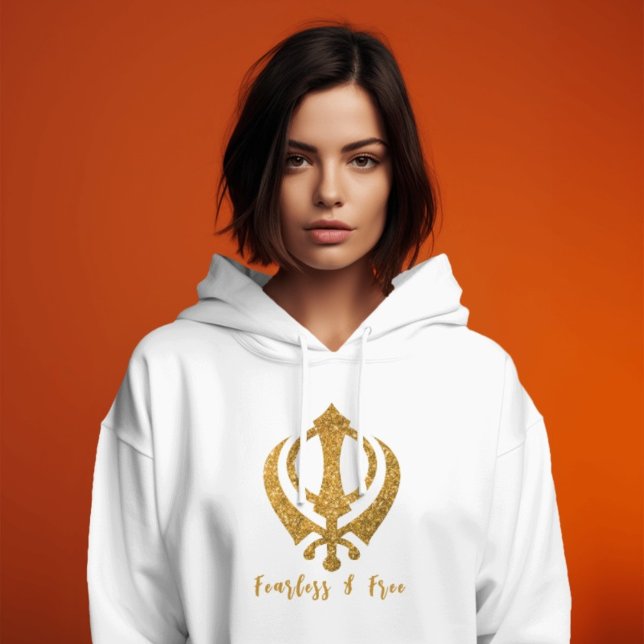 Sikh Khanda "Fearless & Free" Hoodie (Von Creator hochgeladen)