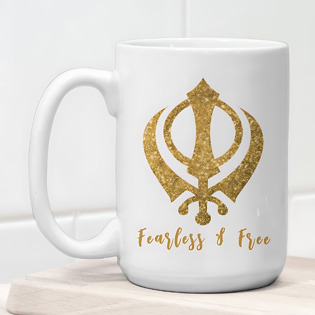Sikh Khanda "Fearless & Free" Kaffeetasse (Von Creator hochgeladen)