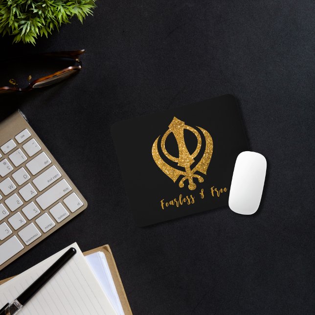 Sikh Khanda "Fearless & Free" Mousepad (Von Creator hochgeladen)