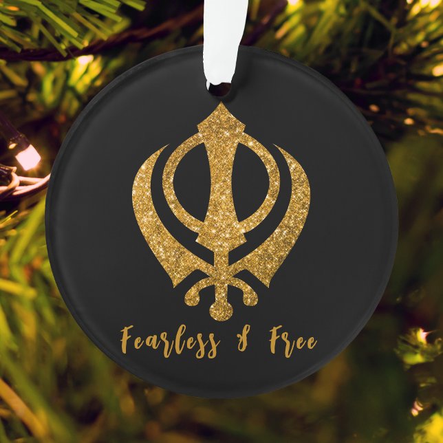 Sikh Khanda "Fearless & Free" Ornament (Von Creator hochgeladen)