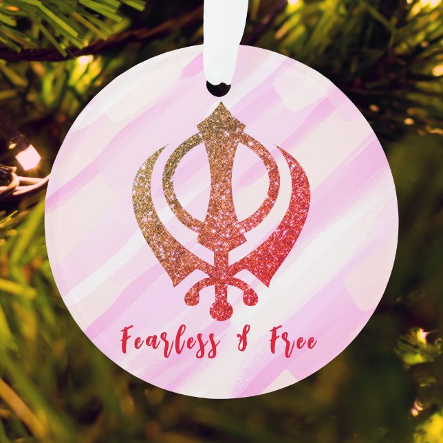 Sikh Khanda "Fearless & Free" Ornament (Von Creator hochgeladen)