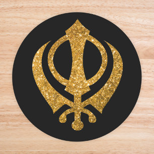 Sikh Khanda "Fearless & Free" Runder Aufkleber
