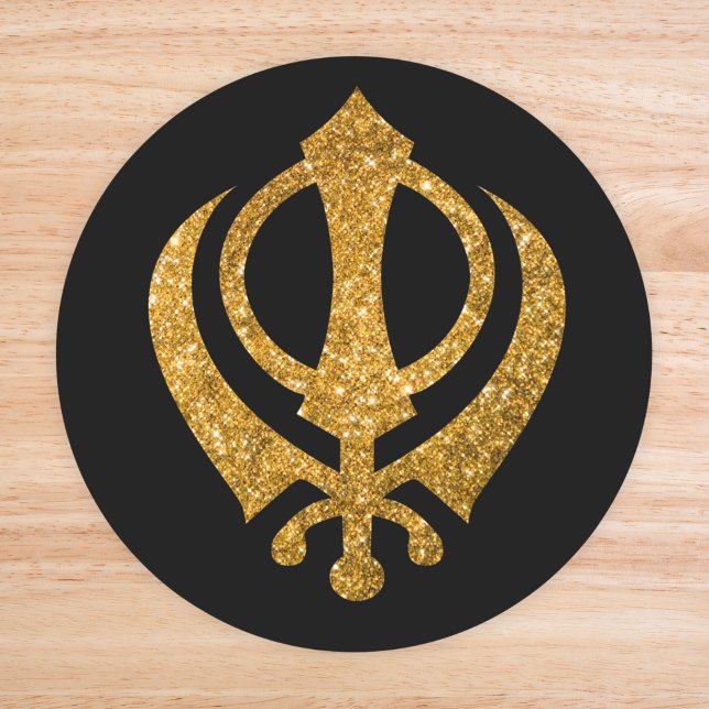 Sikh Khanda "Fearless & Free" Runder Aufkleber (Von Creator hochgeladen)