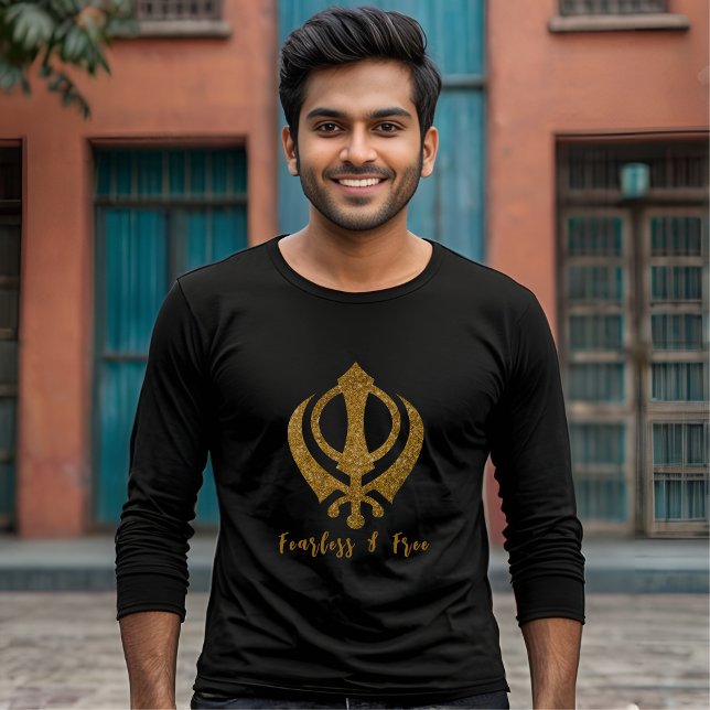 Sikh Khanda "Fearless & Free" T-Shirt (Von Creator hochgeladen)