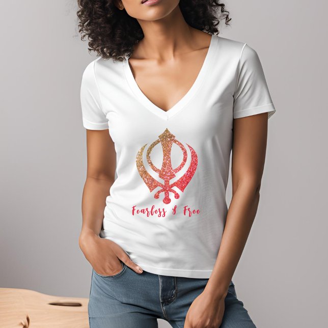 Sikh Khanda "Fearless & Free" T-Shirt (Von Creator hochgeladen)