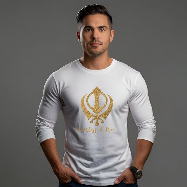 Sikh Khanda "Fearless & Free" T-Shirt (Von Creator hochgeladen)