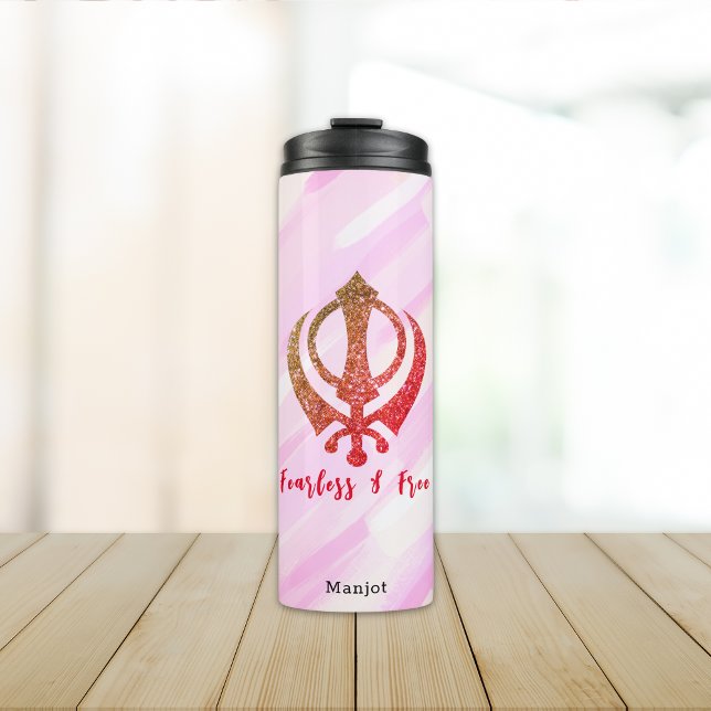 Sikh Khanda "Fearless & Free" Thermosbecher (Von Creator hochgeladen)