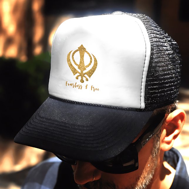 Sikh Khanda "Fearless & Free" Truckerkappe (Von Creator hochgeladen)