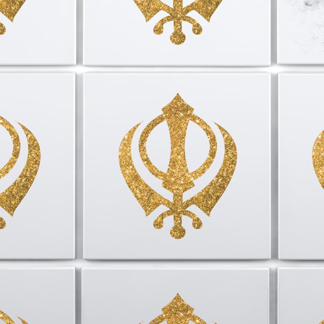 Sikh Khanda Glittery Symbol Fliese (Von Creator hochgeladen)