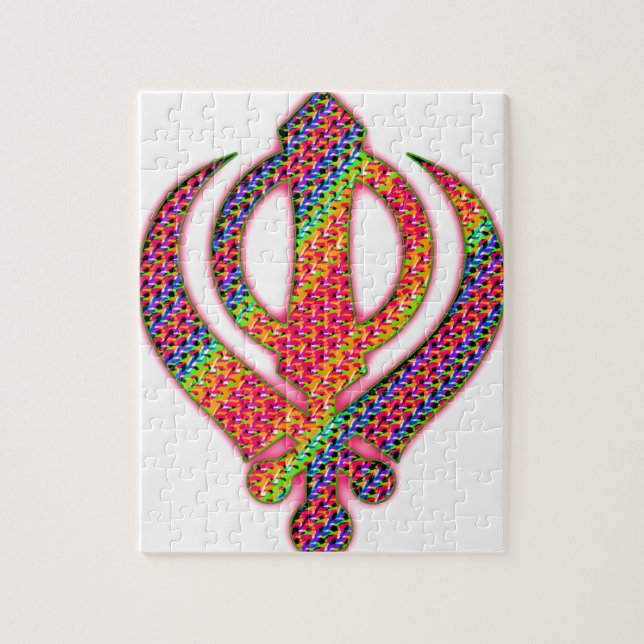 Sikh Khanda hippie Puzzle (Vertikal)