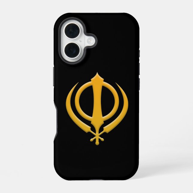 Sikh Khanda iPhone 16 Hülle (Rückseite)
