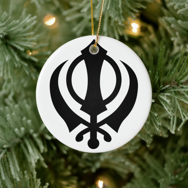 Sikh Khanda Keramik Ornament (Baum)