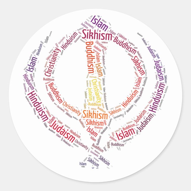 Sikh khanda Symbol einzigartiges Design Runder Aufkleber (Vorderseite)