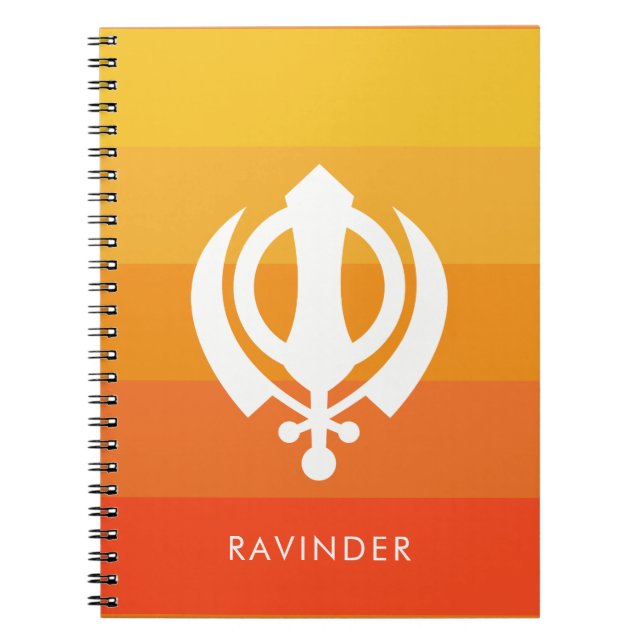 Sikh Khanda Symbol Personalisiert-Notebook Notizblock (Vorderseite)