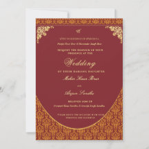 Sikh Punjabi Hochzeits Einladung