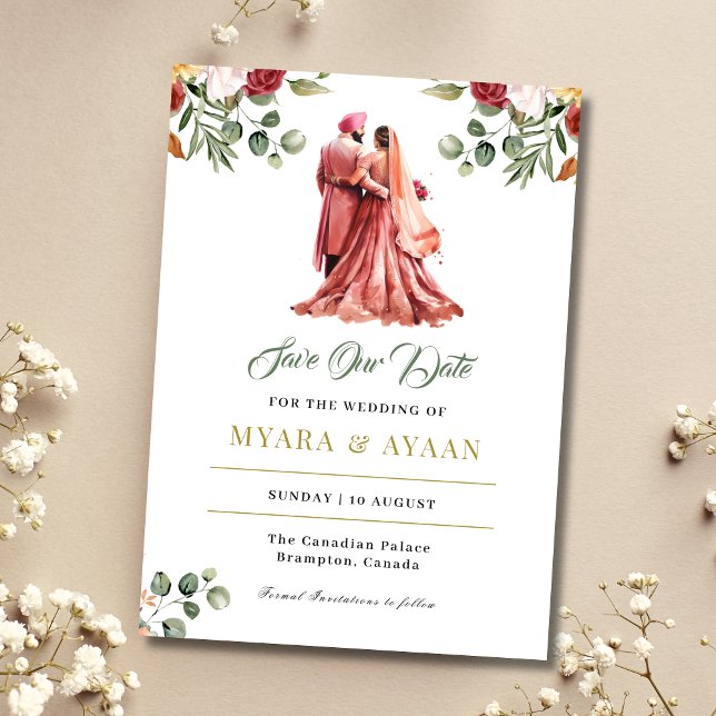 Sikh Save the Date Template Punjabi Save the Date Einladung (Von Creator hochgeladen)
