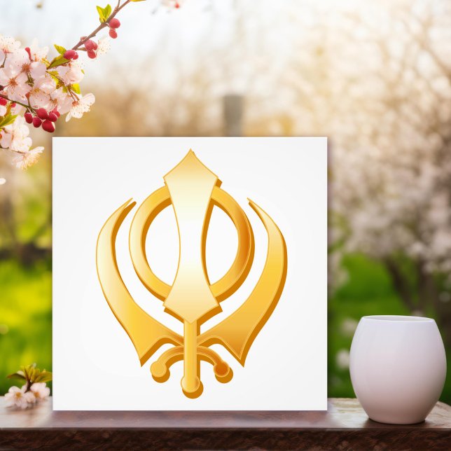 Sikh Symbol Fotodruck (Sikh Photo Print,
Gold Khanda, symbol of the Sikh religion. )