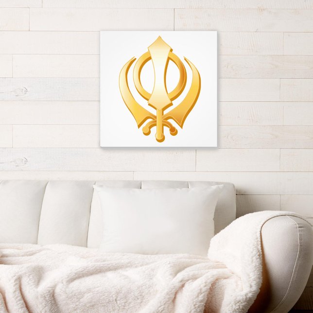 Sikh Symbol Leinwand Art (Gold Khanda, symbol of the Sikh religion, canvas art. )