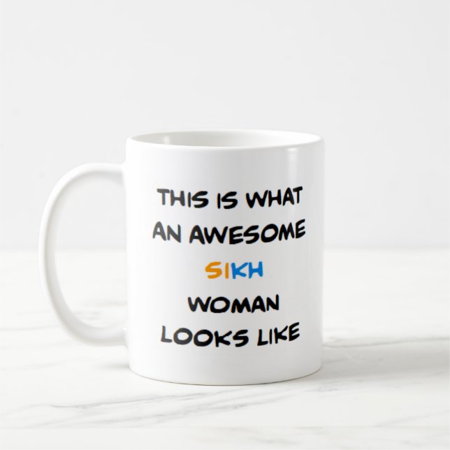 sikh woman, awesome coffee mug kaffeetasse (Links)