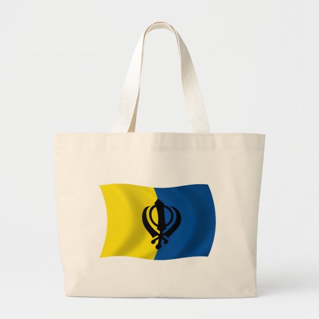Sikhism Flag Tote Bag Jumbo Stoffbeutel (Vorne)