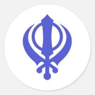 SikhKhanda Blau Runder Aufkleber