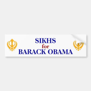 SIKHS FÜR OBAMA-AUTOAUFKLEBER AUTOAUFKLEBER