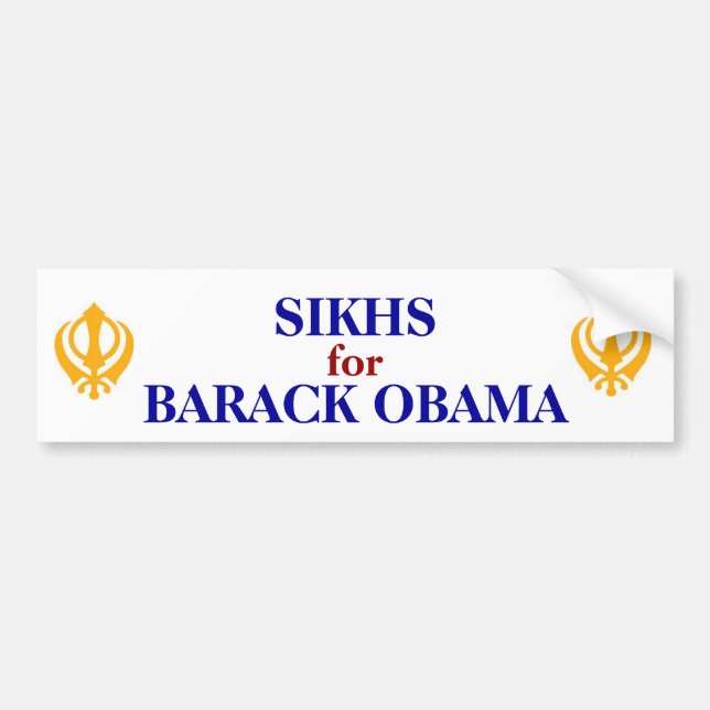 SIKHS FÜR OBAMA-AUTOAUFKLEBER AUTOAUFKLEBER (Vorne)