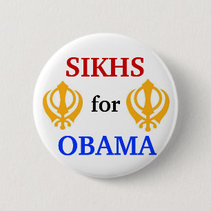 Sikhs für Obama-Knopf 2012 Button