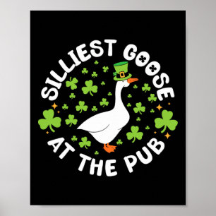 Silarly Goose im Pub Funny Kleeblatt St Patric Poster