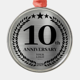 Silber 10 Jahre Firmenlogo Weihnachten Ornament Aus Metall