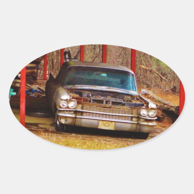 Silber 1963 Sadan Deville Ovaler Aufkleber (Vorderseite)