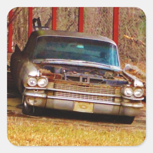 Silber 1963 Sadan Deville Quadratischer Aufkleber (Vorderseite)