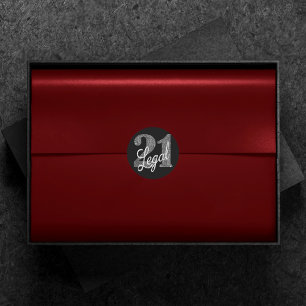 Silber 21 und Recht   Minimal Gray 21. Geburtstag Runder Aufkleber