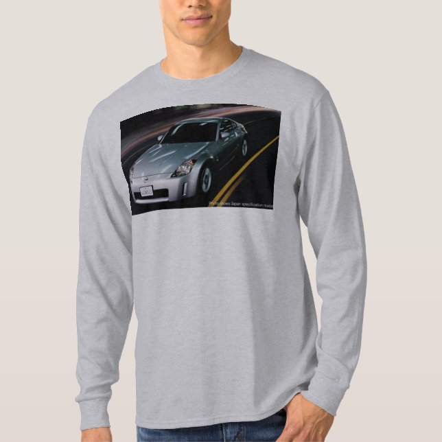 Silber 350Z in der Bewegung (mit z-Emblem-an T-Shirt (Vorderseite)
