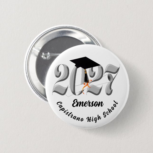 Silber-Abschlussklasse 2027 Button (Vorne & Hinten)