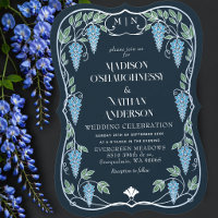 Silber Art Nouveau Blaue Wisteria Hochzeit