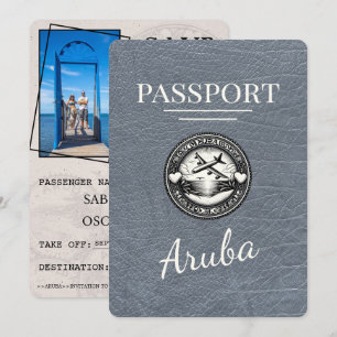 Silber Aruba Reisepass Save The Date