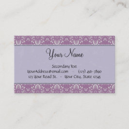 Silber auf Lavendel-Damast mit Streifen u. Visitenkarte