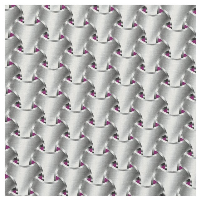 Silber auf lila Kettenhemd Stoff (Nahaufnahme)
