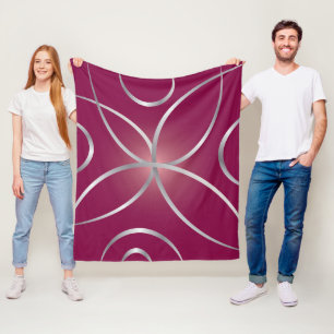Silber auf Magenta Fleecedecke