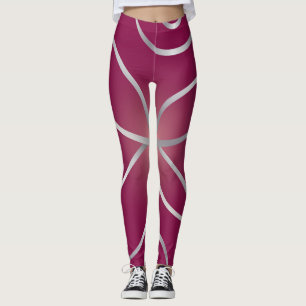 Silber auf Magenta Leggings