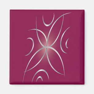 Silber auf Magenta Magnet