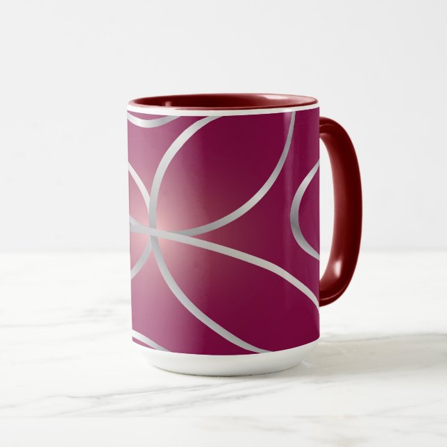 Silber auf Magenta Tasse (VorderseiteRechts)